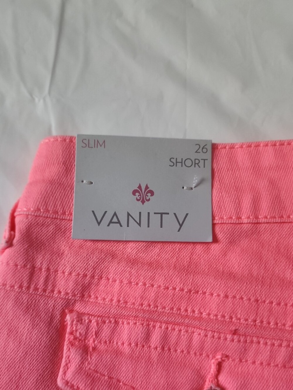 Vanity Coral Pink Denim Jean Shorts - Picture 3 of 8